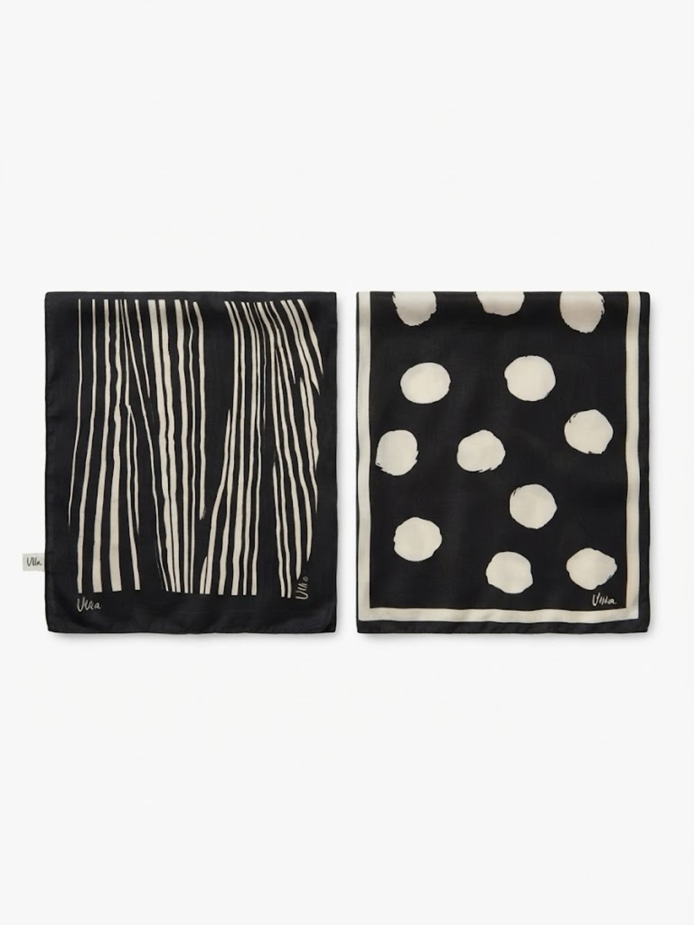 Lot of two Vera Scarves Vintage Striped Polka Dots